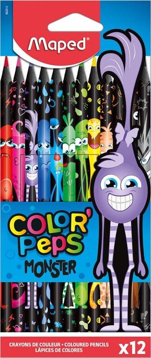 Actual product image Maped COLOR'PEPS MONSTER triangular crayon, 12-pack cardboard box (multicolour, 12 x)