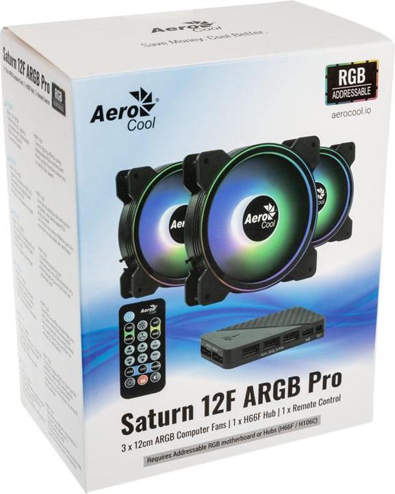 Produktbild AeroCool Saturn 12F ARGB Pro Hauptplatine Ventilator (120 mm, 3 x)