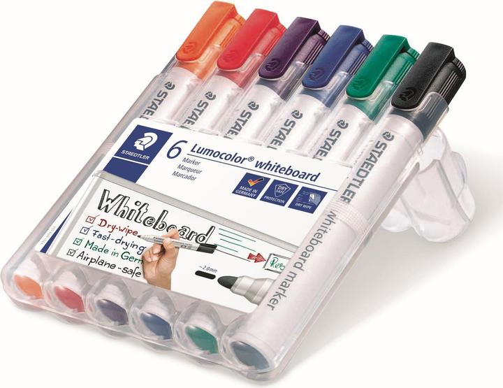 Staedtler Marcatore per lavagne bianche Lumocolor 351 (Multicolore, 2 mm, 6 x)