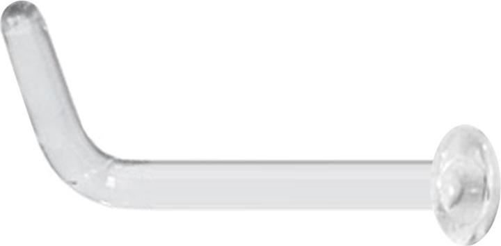 Produktbild Star Piercing Nasenstecker gewinkelt transparent mit Teller (Glas, ohne Messing)