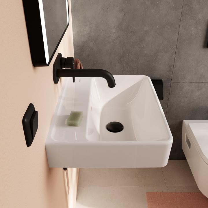 Produktbild hansgrohe Xanuia Q Handwaschbecken, ohne Hahnloch, mit Überlauf, 500x390mm, SmartClean, weiss