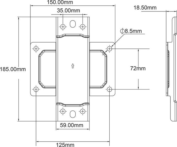 Actual product image Multibrackets Pole Clamp Plate, for Modular Pro System