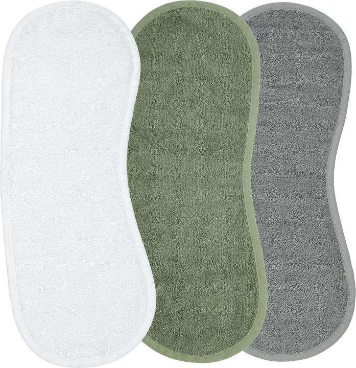 Actual product image Meyco spuugd.schouderm.3P basic towelling white/forestgreen/grij
