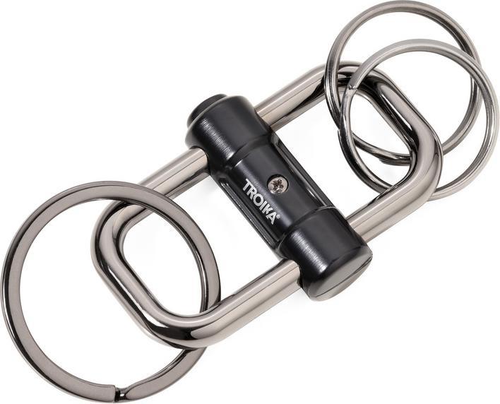 Produktbild Troika 2-WAY KEY Schlüsselanhänger mit 3 Ringen und Schiebeverschluss, schwarz