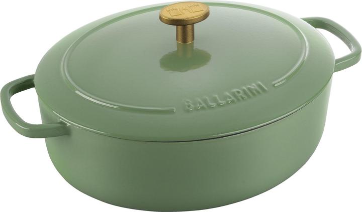 Produktbild Ballarini Bellamonte Cocotte 23 cm, oval, Grün (23 cm, Bräter + Schmortopf, Gusseisen)