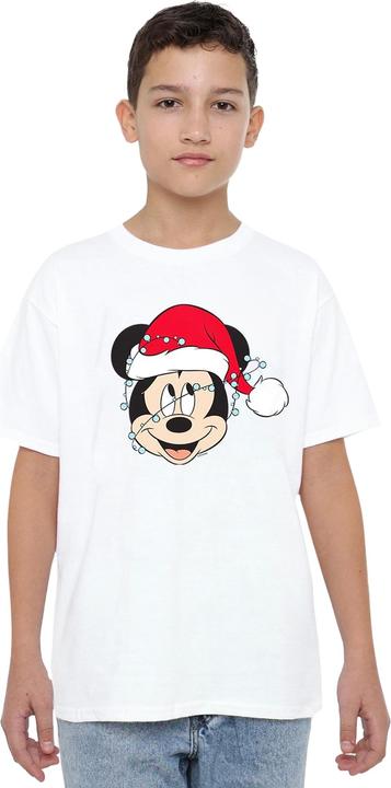 Actual product image Disney Childrens/Kids Mickey Mouse Christmas Lights Wrap T-Shirt (128)