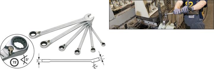 Actual product image HAZET Ratcheting combination wrench set 606/6-1 ∙ Outside 12-point traction profile ∙ 21 - 32 ∙ Num… (32 mm, 24 mm, 22 mm, 21 mm, 27 mm, 30 mm)