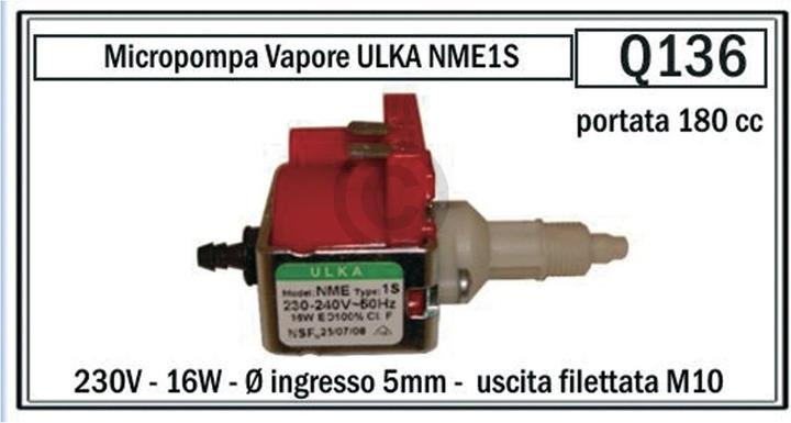 Image du produit Europart Pompe 16W 230V universelle pour machine à café