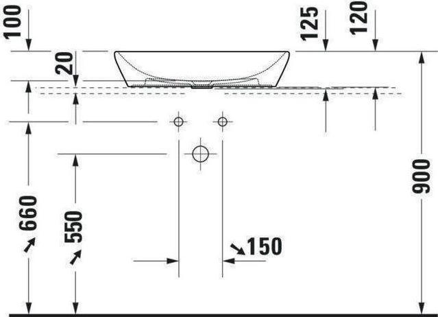Immagine prodotto Duravit Lavabo da appoggio D-NEO 600x400mm o ÜL senza foro per la rubinetteria bianco (400 mm, 600 mm)