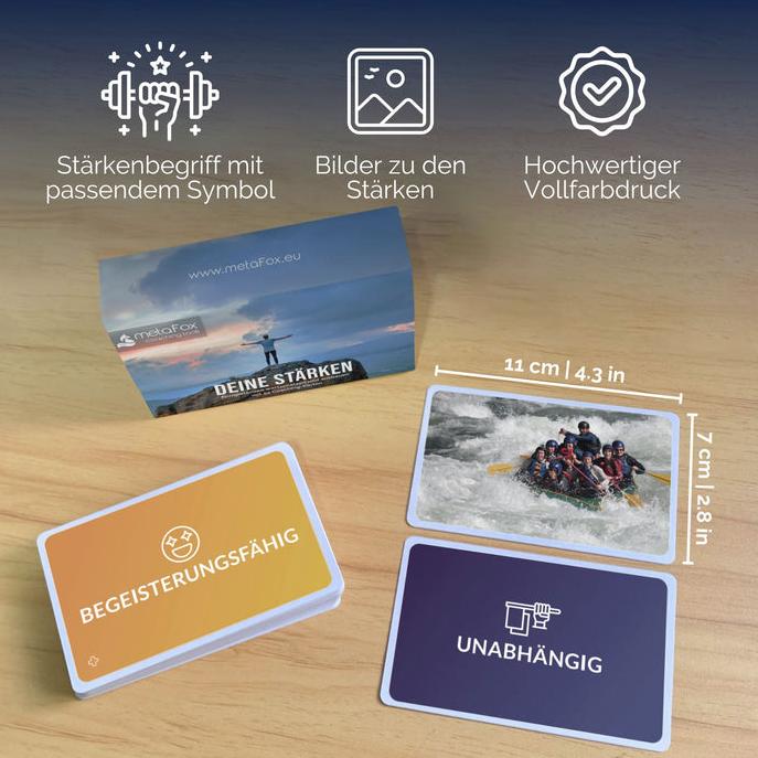 Actual product image Metafox 52 coaching cards Your strengths in German (German)