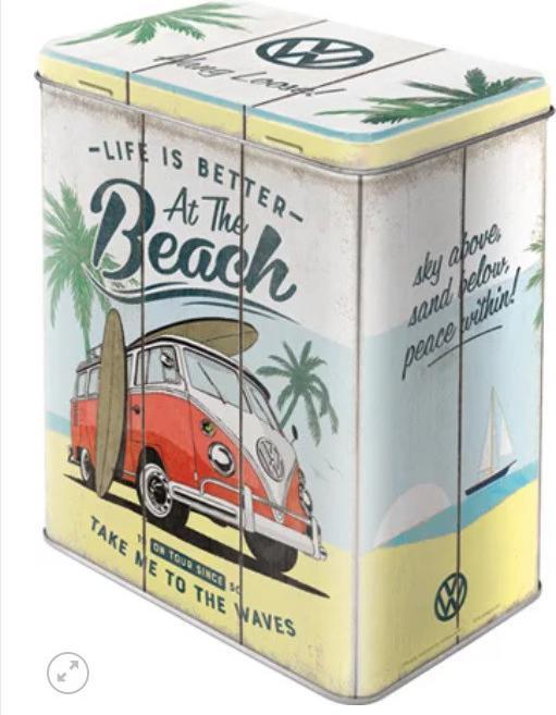 Produktbild Nostalgic-Art Merchandising Dose Tin Box VW Bulli Beach 14x20x10