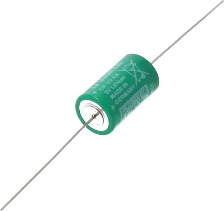 Actual product image Varta Battery CR1/2AA, 6127 with axial solder wire (1 pcs., 1/2 AA, 950 mAh)