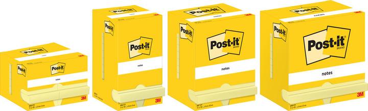 Image du produit Post-it Papillons adhésifs Standard 655 jaune 12 blocs (127 x 76 mm)