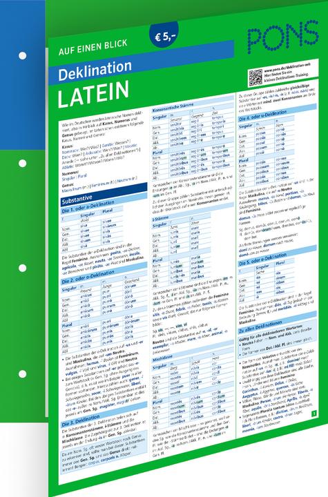 Produktbild Auf einen Blick Deklination Latein (Deutsch, Latein, PONS, 2022)