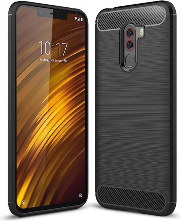 Actual product image Screenguard Xiaomi POCOPHONE F1 Cover Carbon Brushed Soft TPU (Xiaomi Pocophone F1)