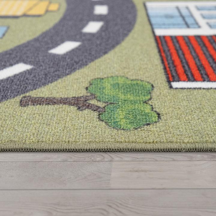 Produktbild Paco Home Teppich Kinderzimmer Kinderteppich Rutschfest Grau Rund (120 x 160 cm)