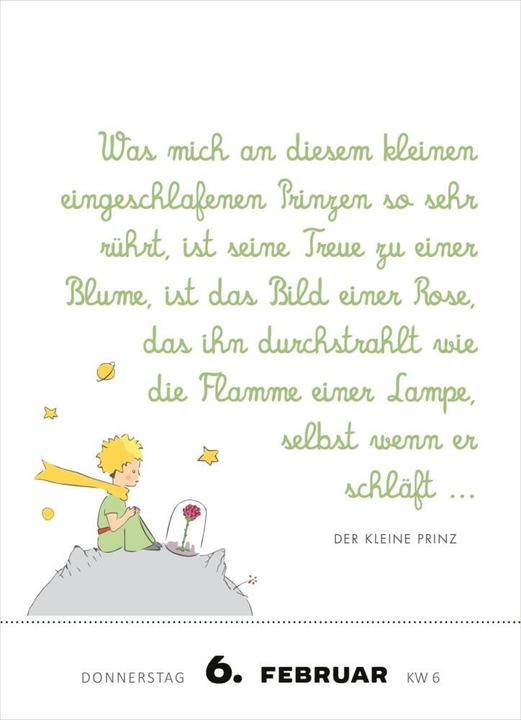 Actual product image Tear-Off Calendar Kl.Prinz 1t/Page (10 x 14 cm, Hardcover, German)