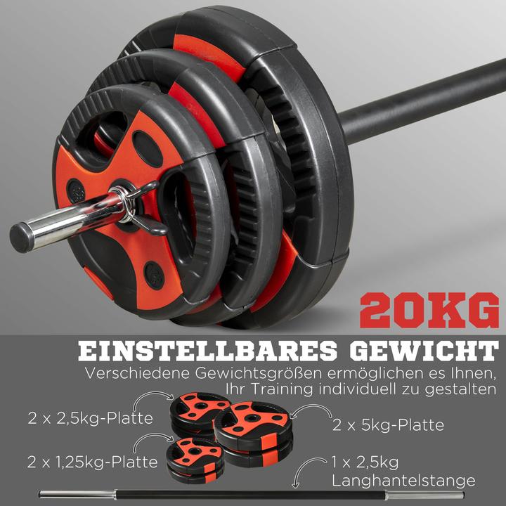 Produktbild SportNow Langhantel Set mit Langhantelstange (2 x 5 kg)