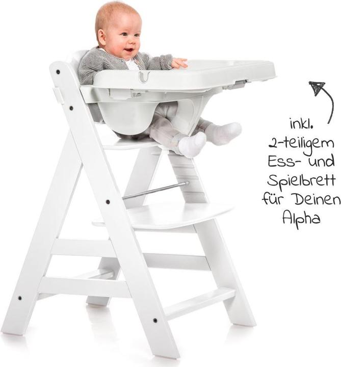 Actual product image Hauck Highchairs Highchair Alpha Plus White in economy set incl. seat cushion (Highchair)