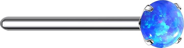 Produktbild Star Piercing Nasenstecker biegen silber Opal blau gefasst (Titan G23, ohne Messing)
