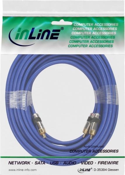 Produktbild InLine Cinch Kabel AUDIO, vergoldete Stecker, 2x Cinch (10 m, Cinch)