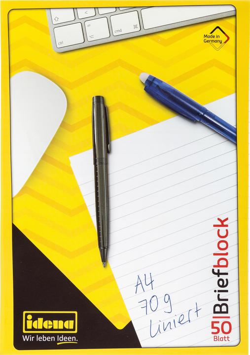 Immagine prodotto Idena Briefblock liniert 50 Blatt 70g/m² DIN A4 (A4, Righe)