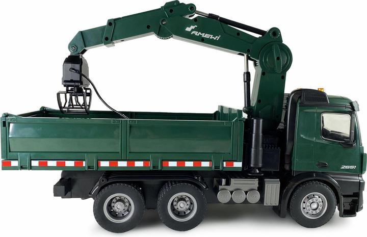 Image du produit Amewi Mercedes-Benz Arocs Licence Camion Grue Avec Benne Rtr Vert (RTR Prêt à fonctionner)