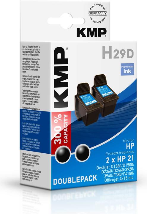 Image du produit KMP Cartouches d'encre Pack de 2 H29D Noir (CF)
