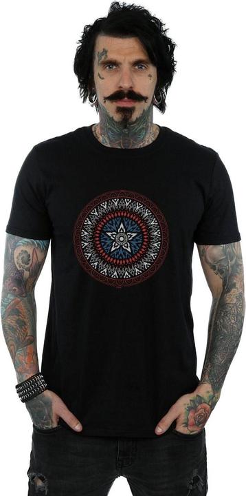 Actual product image Mens Captain America Ornamental Shield T-Shirt (XXL)
