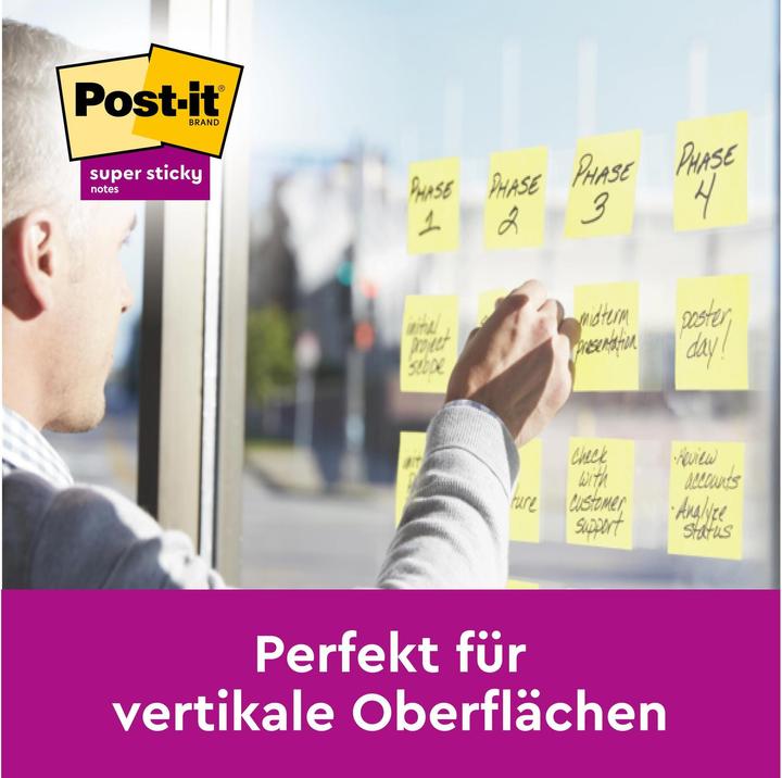 Actual product image Post-it Notepad Z-Notes Super Sticky Yellow 7.6 cm x 7.6 cm (7.6 x 7.6 cm)