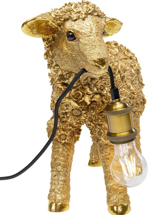 Produktbild Kare Design Tischleuchte Animal Flower Sheep Gold 36cm (E27)