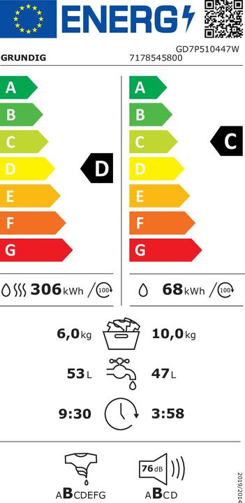 Energie-Label Grundig GD7P510447W
