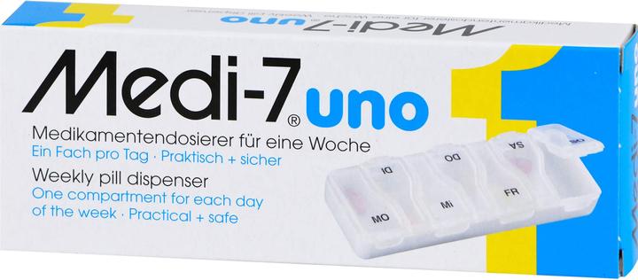 Actual product image Medi-7 Uno medicine dispenser for one week, one compartment per day, 1 pc. Container