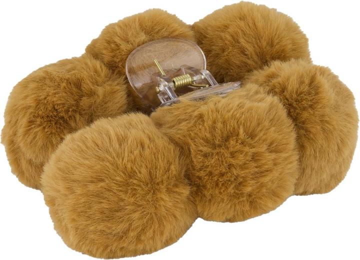 Trisa Hair - Fake Fur Hair Clip Pompoms Brown (1 Stk.)