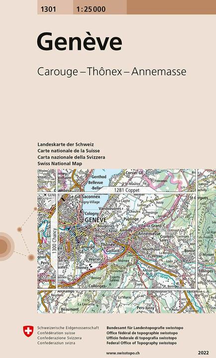 Actual product image Map 1301 Genève 1:25'000