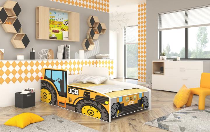 Actual product image ADRK Furniture Bed with mattress TRACTOR YELLOW 140x70 (140 x 70 cm)