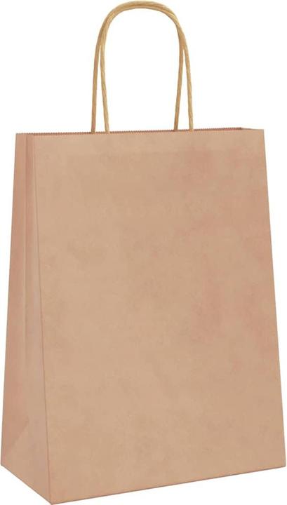 Actual product image VidaXL Kraft paper bags 50 pcs. with handle brown 22x11x28 cm paper bag (Gift bag, 50 x)