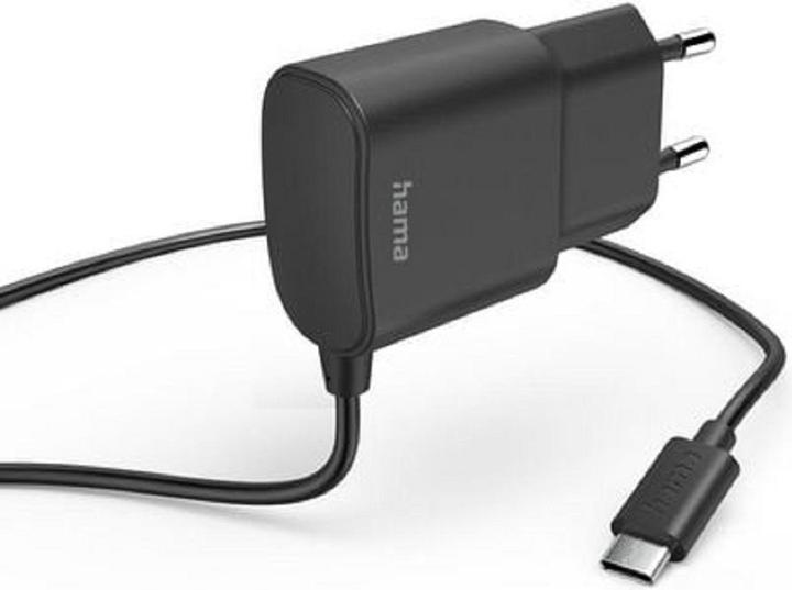 Produktbild Hama Ladegerät mit USB-C-Anschluss, 12 W, 1,0 m, Schwarz (12 W)