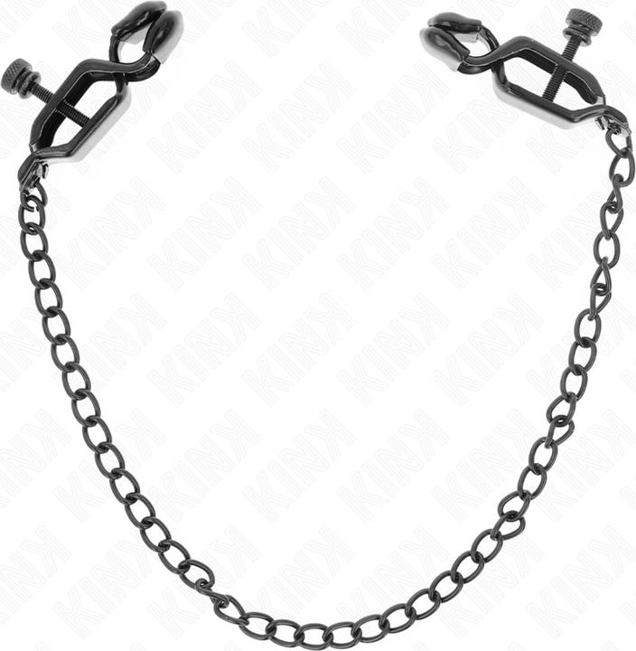 Actual product image Kink Flat Chain Nipple Clamps Black 30 cm