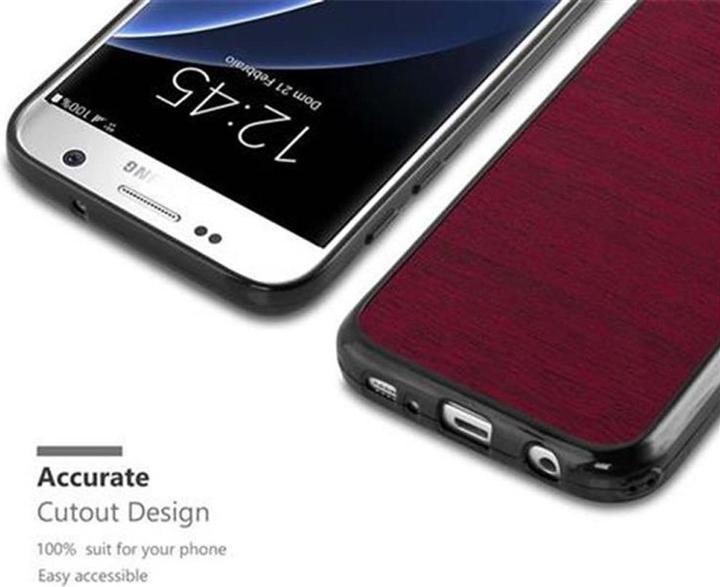 Actual product image Cadorabo TPU Wooden Cover (Samsung Galaxy S7)