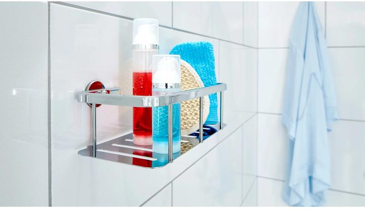 Actual product image tesa ALUXX shower basket incl. adhesive solution without drilling (9 x 13 x 26.5 cm)