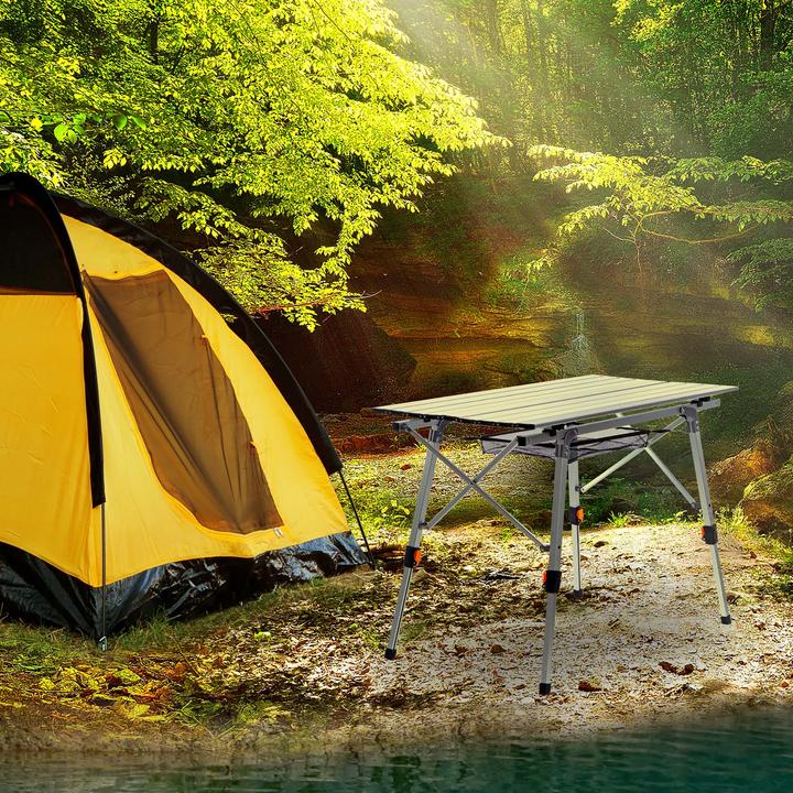 Produktbild Wiltec Faltbarer Campingtisch 90x53 cm Aluminium Klapptisch Falttisch Camping