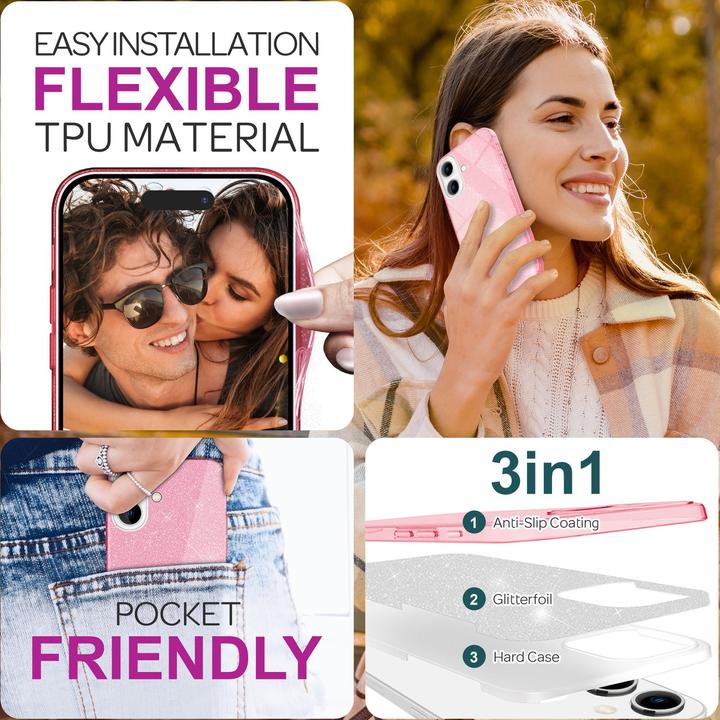 Produktbild Nalia Glitzer Hybrid Hülle (Apple iPhone 16 Plus)