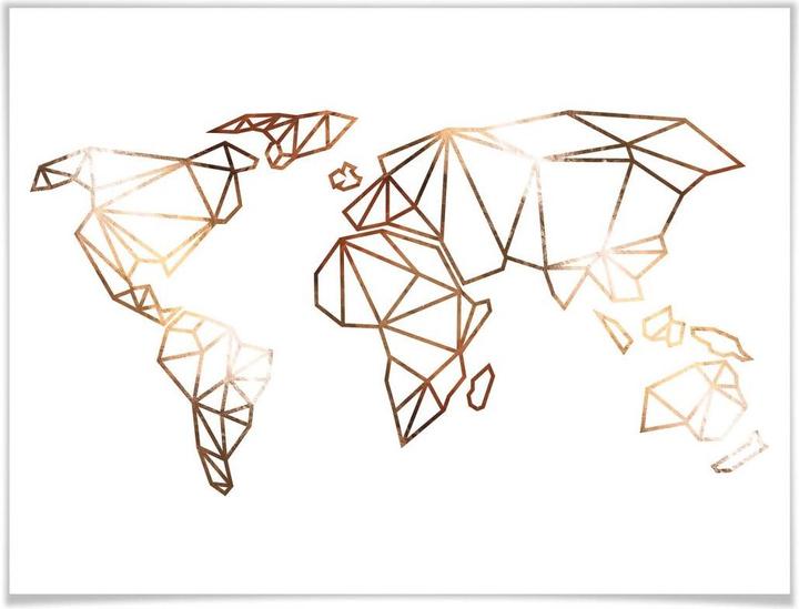 Actual product image Trenddeko Origami World Map - Copper Optics (40 x 30 cm)