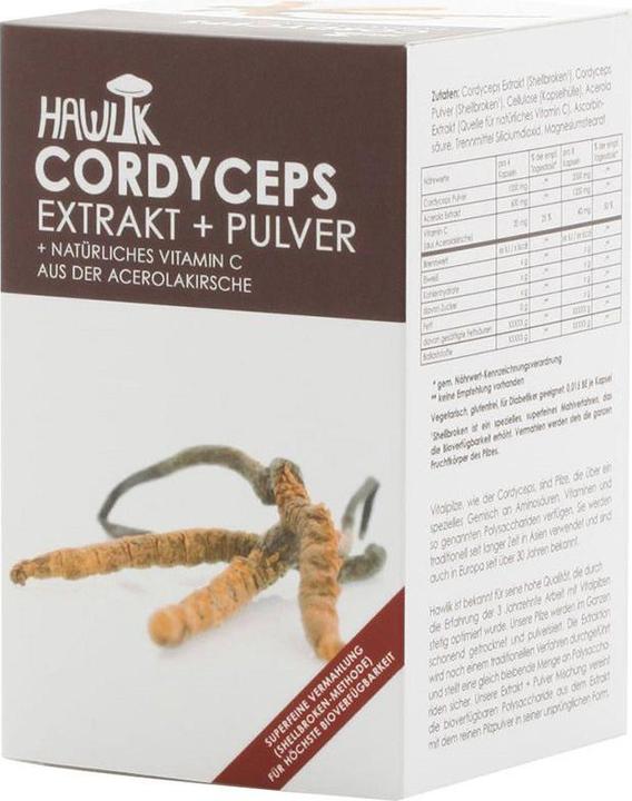 Produktbild Hawlik Cordyceps Extrakt + Pulver Kapsel (120 Stück, Kapseln, 109 g)