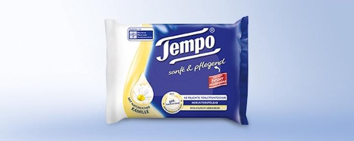 Actual product image Tempo Wet wipes gentle&caring chamomile (42 Piece)