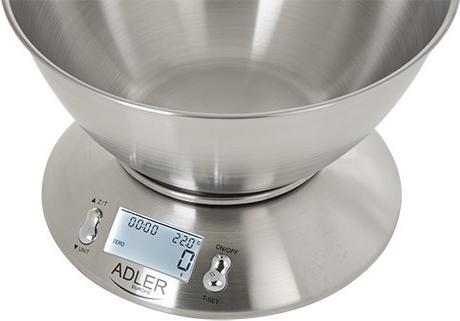 Actual product image Adler AD 3166 Kitchen Scale Stainless Steel Worktop Oval Electronic Kitchen Scale