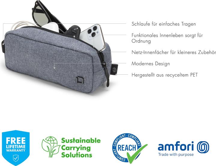 Actual product image Dicota Travel Bag Eco Accessories Pouch MOTION Gray