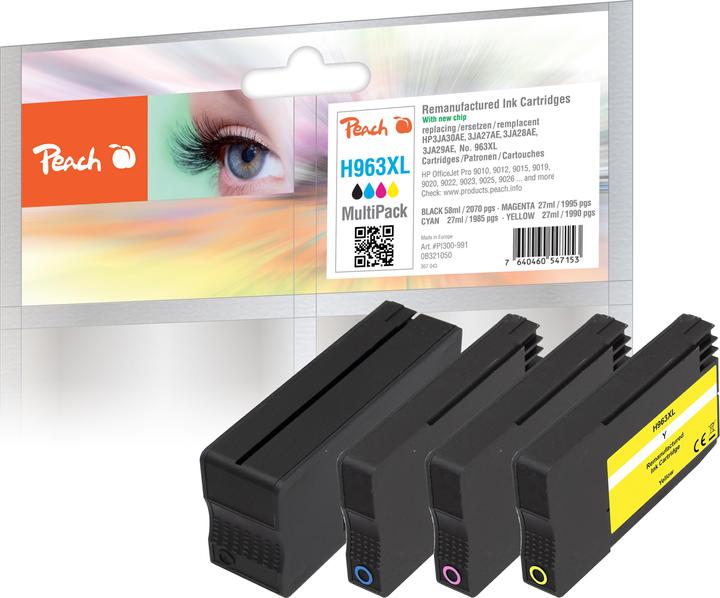Actual product image Peach Spar Pack Tintenpatronen kompatibel zu HP No. 963XL