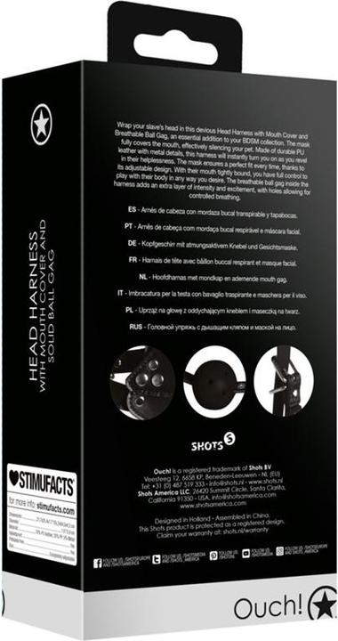 Immagine prodotto Ouch! Head Harness with Mouth Cover and Breath Ball Gag
